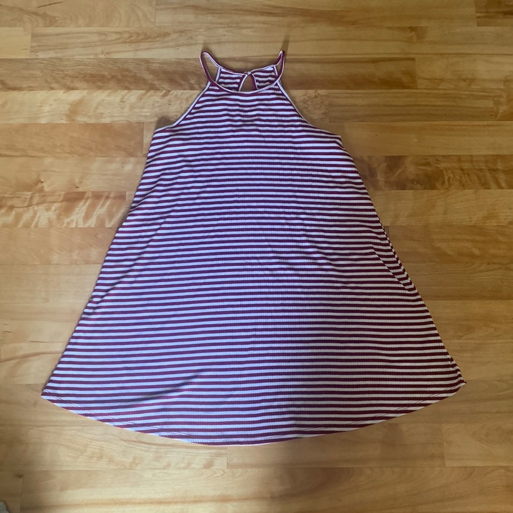 Red and white striped summer dress